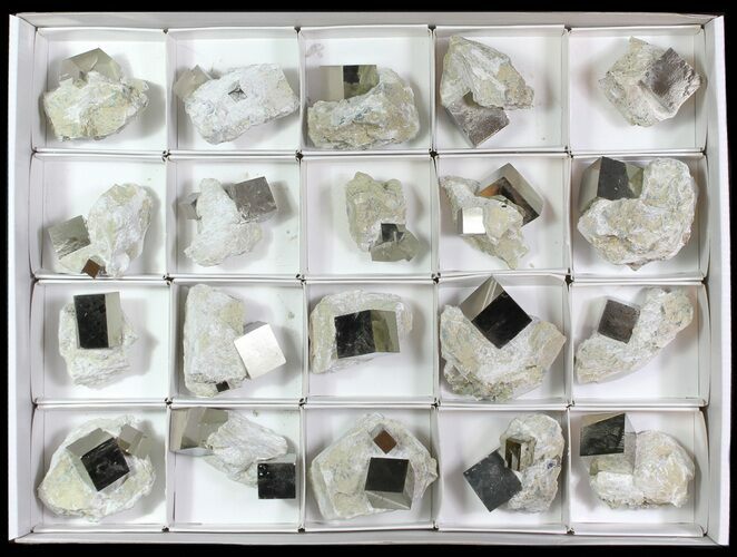 Natural, Pyrite Cubes In Rock From Spain (Wholesale Flat) - Pieces #65674